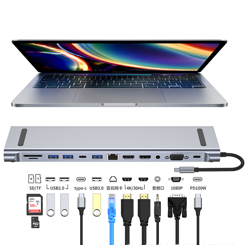 Hub Tipe C 11/12-in-1, dengan  - Usb C Hub Sd Card Reader 4K Hdmi ulasan dan harga