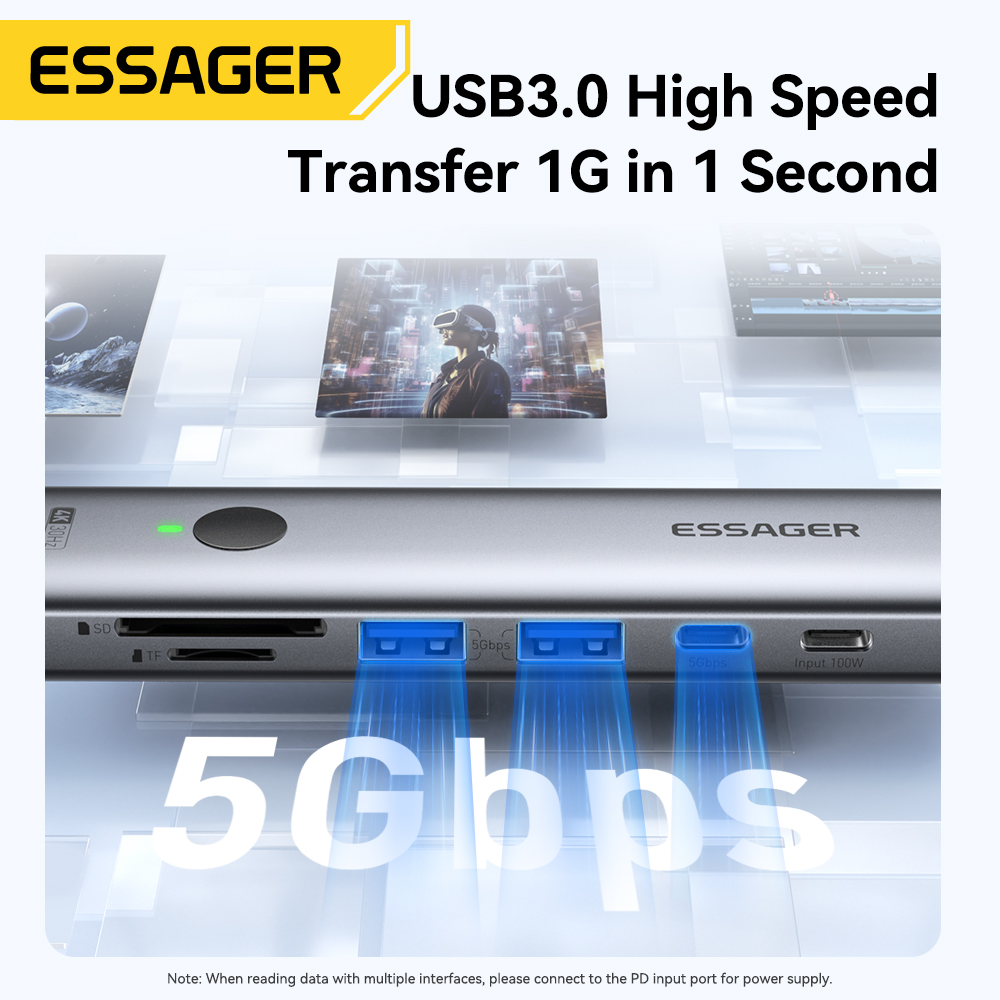 Essager adaptor Multiport USB  - Usb C Dock Dual Hdmi 4K ulasan dan harga
