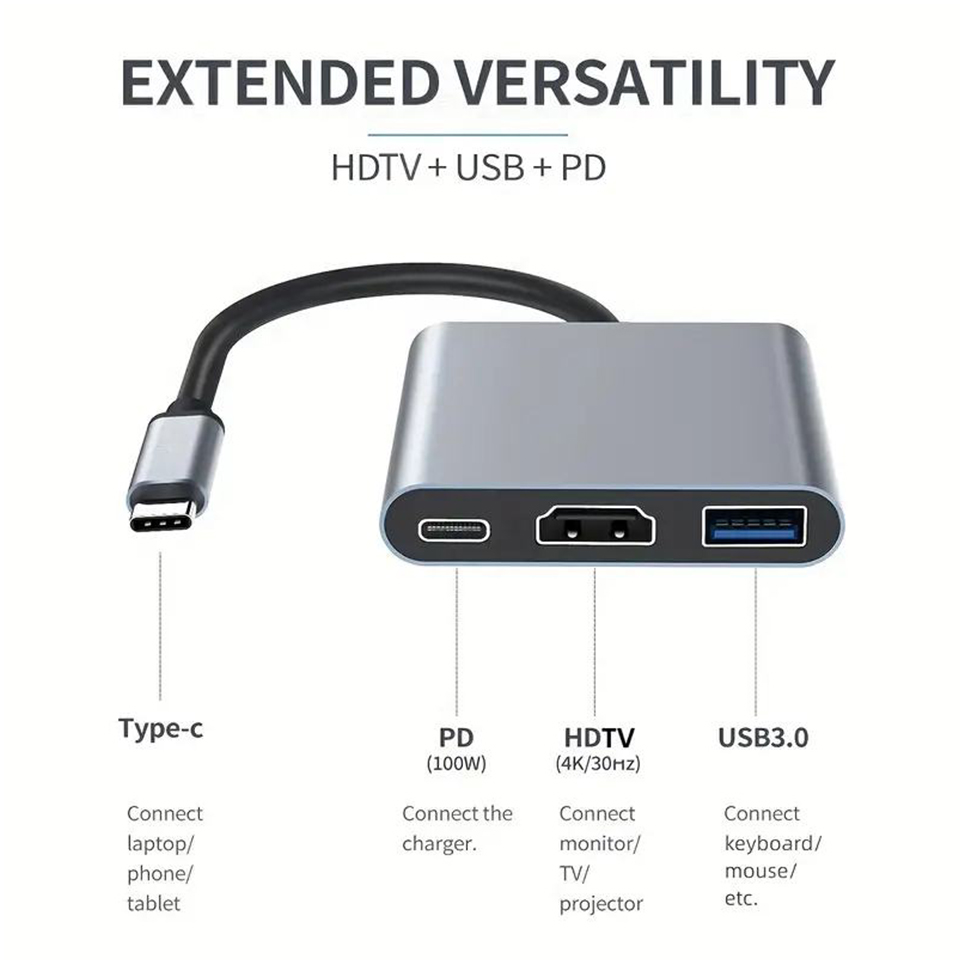 Hub USB Tipe-C 3-In-1 Male To  - Usb C Dock Dual Hdmi 4K ulasan dan harga