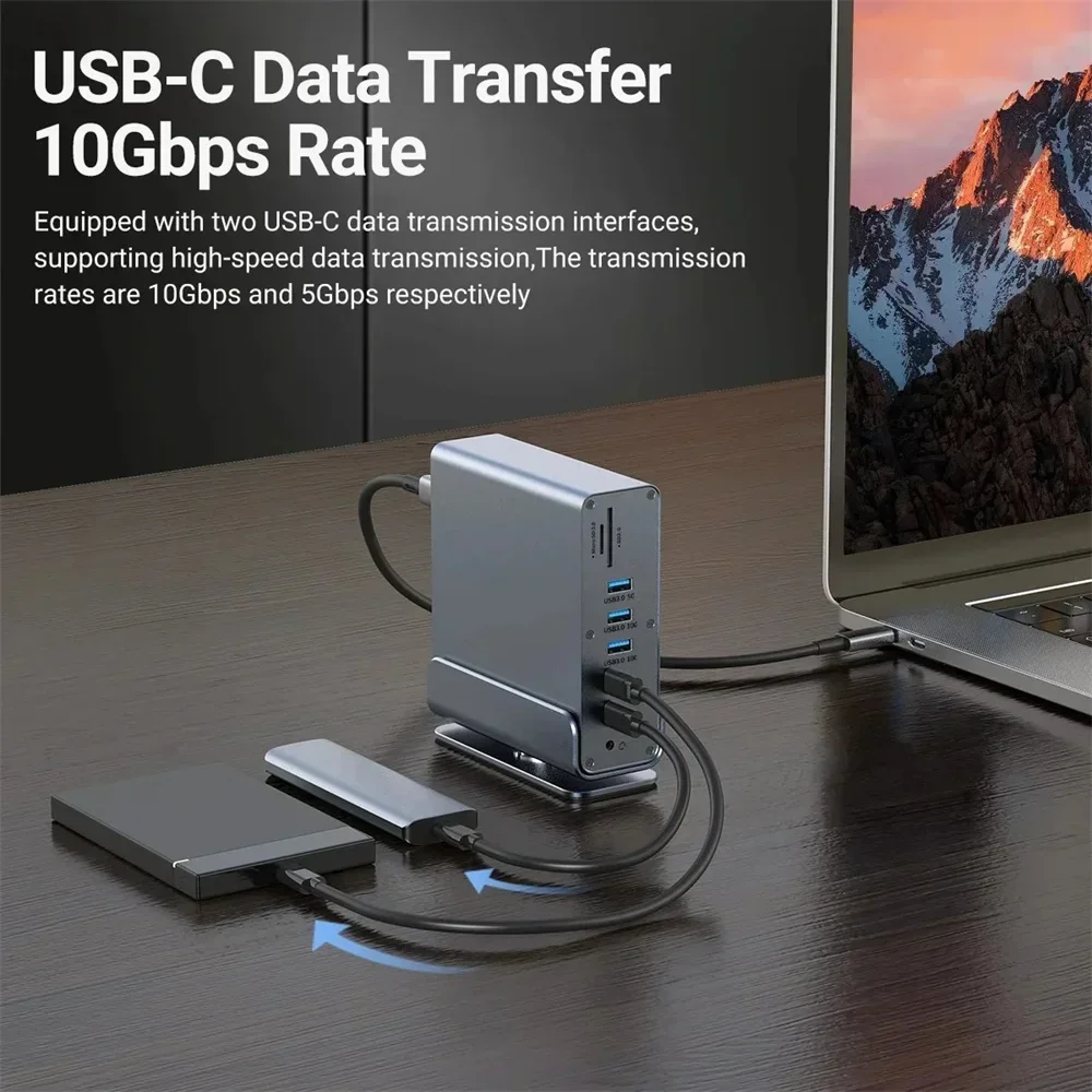 Stasiun Dok USB C 15 In 1 Hub  - Usb C Hub Sd Card Reader 4K Hdmi ulasan dan harga