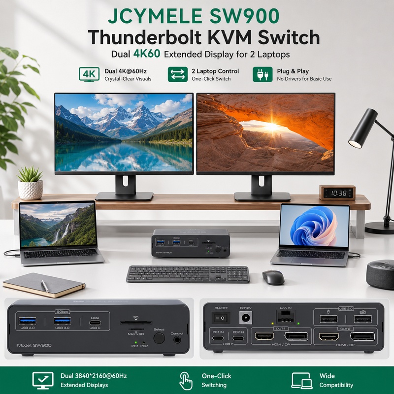 14-in-1 USB-C KVM Docking Stat - Docking Station Dual Monitor Dp Hdmi ulasan dan harga