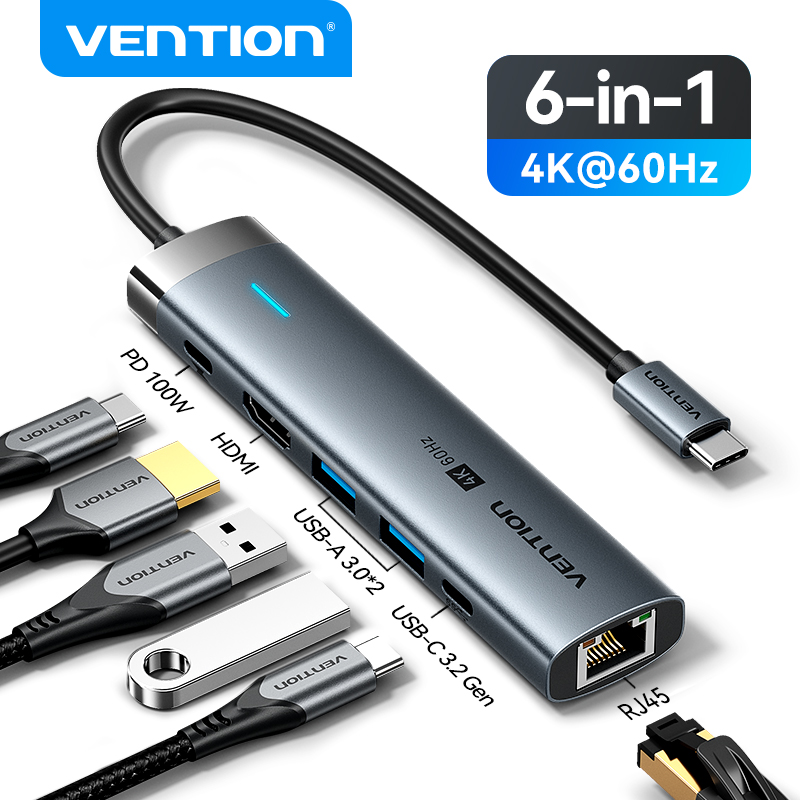 Vention adaptor USB C, HUB USB - Docking Station For Macbook Pro ulasan dan harga
