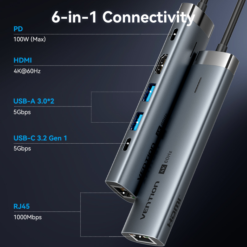 Vention adaptor USB C, HUB USB - Docking Station For Macbook Pro ulasan dan harga